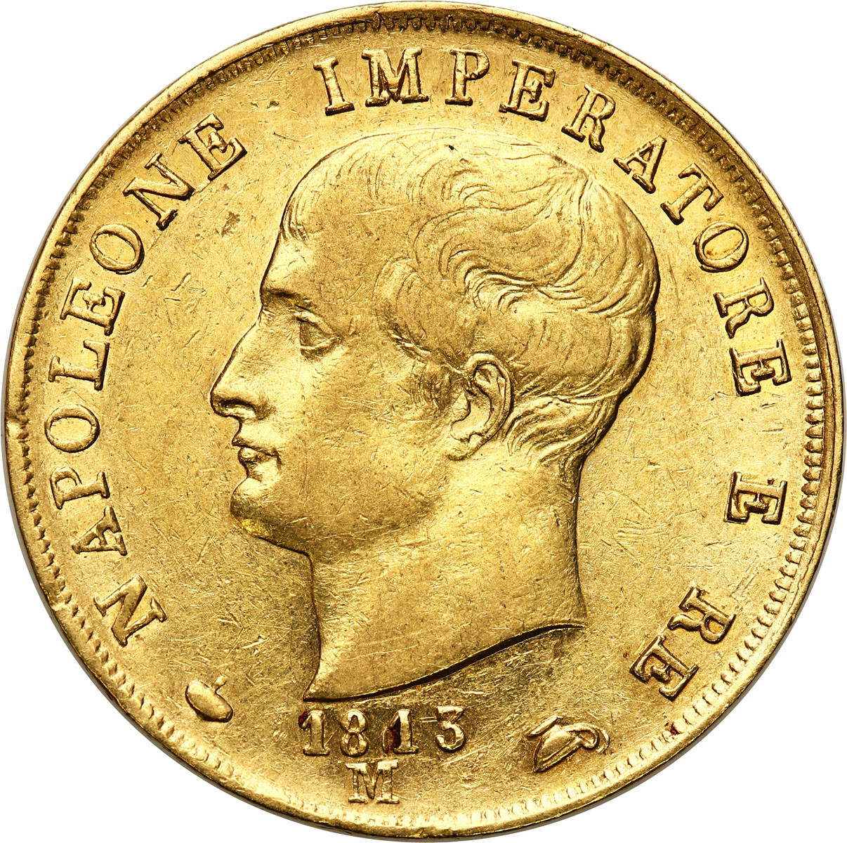 Włochy. Napoleon I (1805-1814). 40 lirów 1813 M, Mediolan